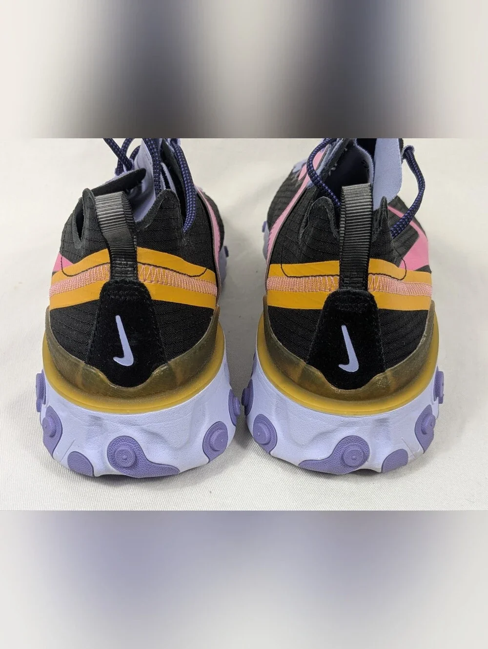 Nike React Element 55 Magic Flamingo Sneakers Mens 8.5 Black CI9593-001 Athletic